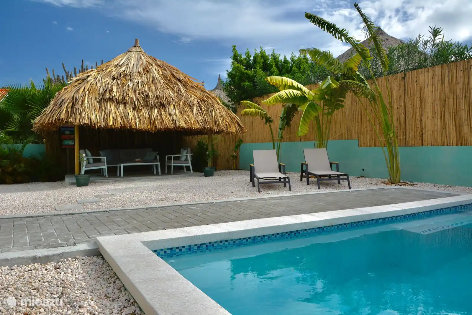 Blick auf die Palapa.