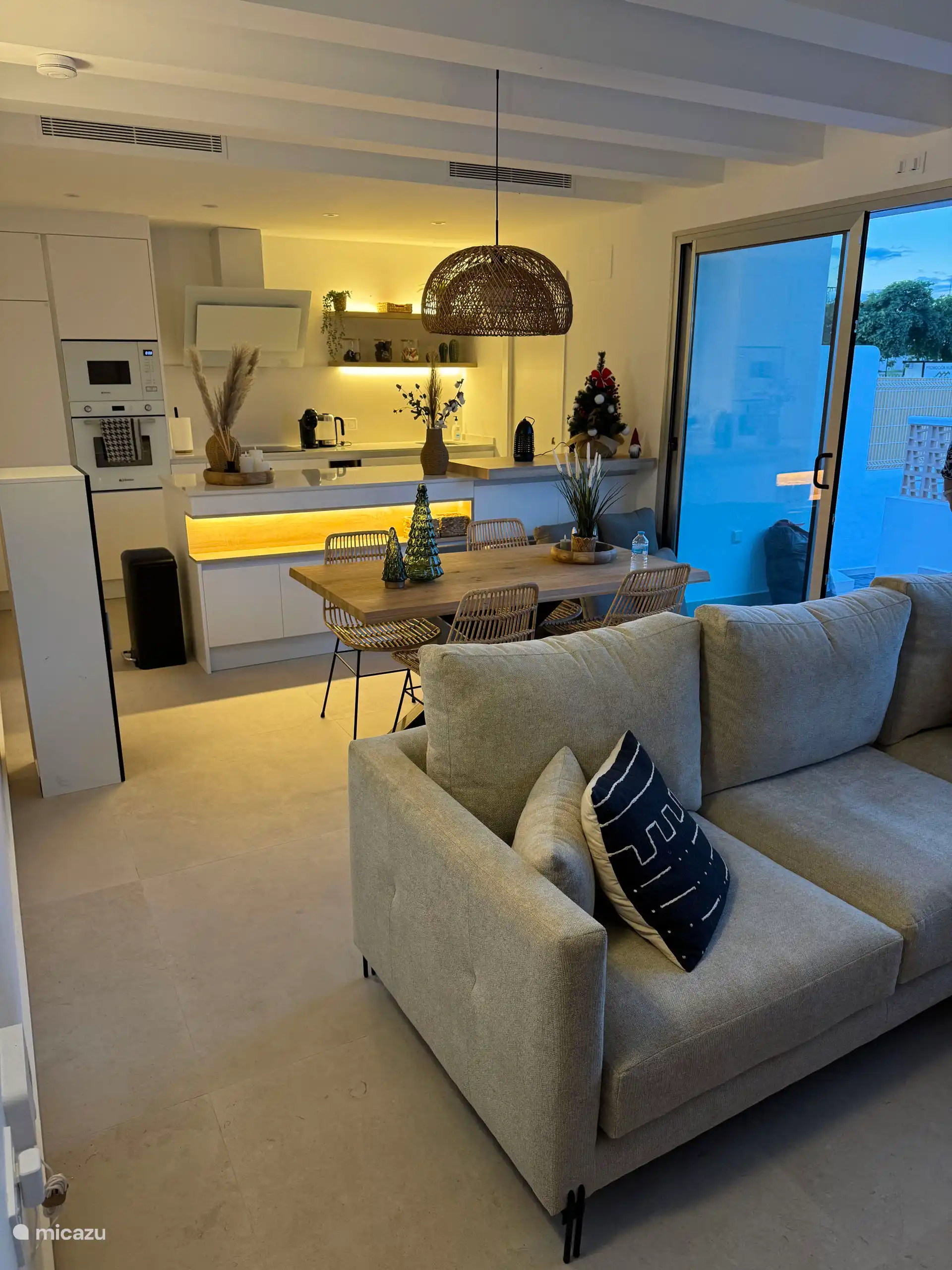 Salon avec cuisine ouverte