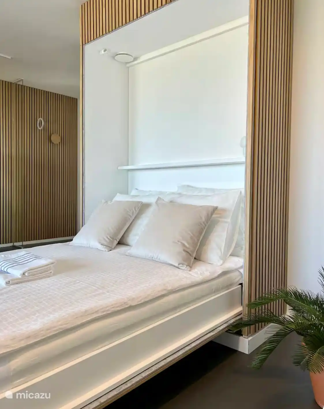 Folding bed in living room