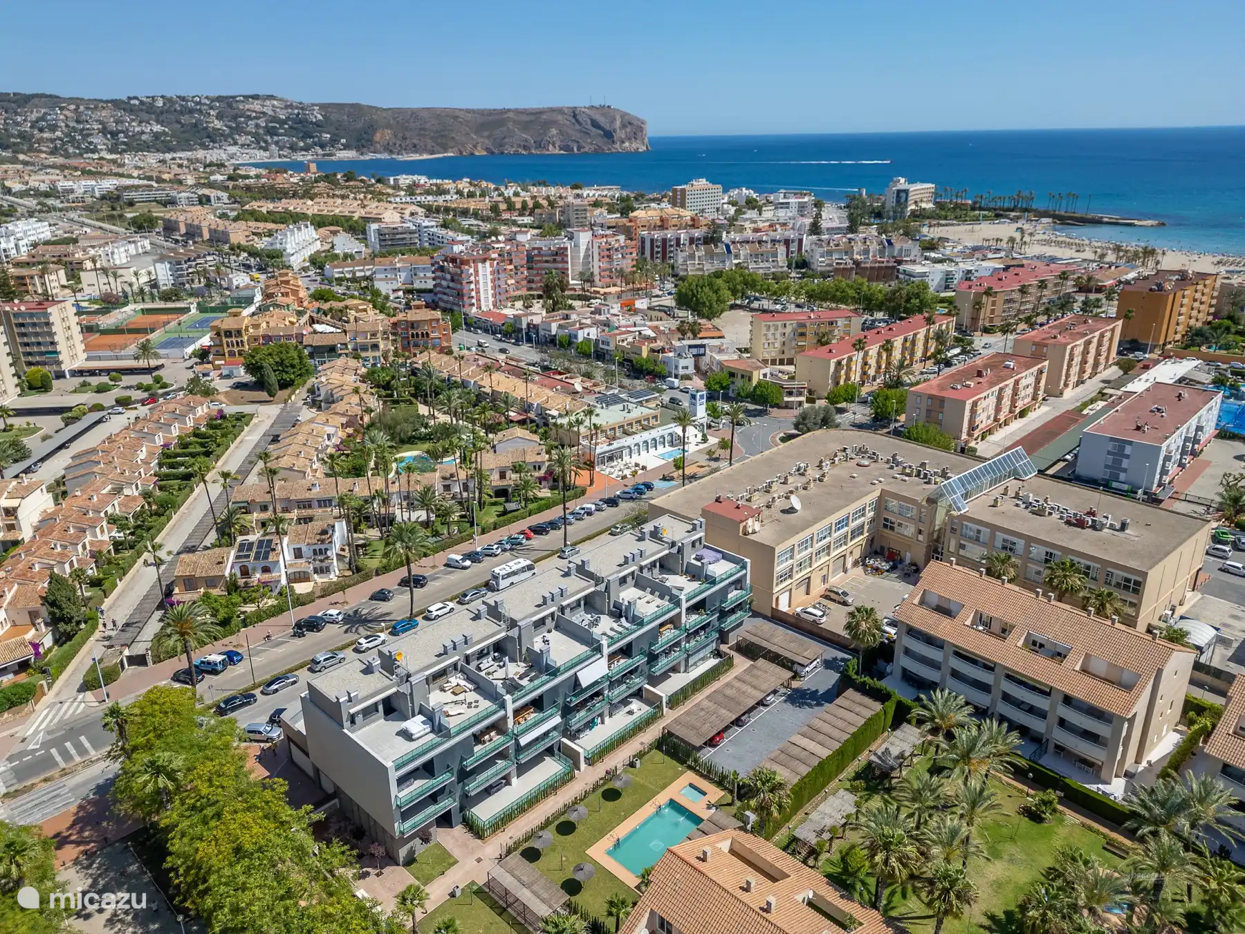 Hier können Sie deutlich sehen, dass diese Wohnung nur wenige Gehminuten vom Strand und allen Annehmlichkeiten entfernt ist
