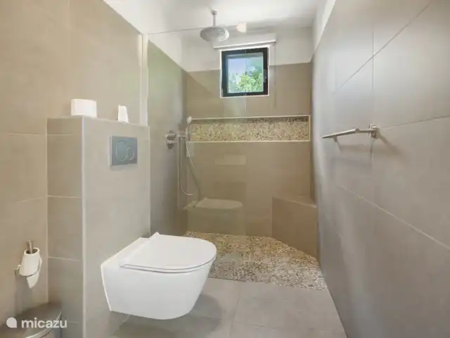 Location de Vacances Curaçao, Banda Ariba (est), Jan Sofat, villa - Villa exclusive avec piscine privée Douche à l’italienne 
Toilette suspendue
Sèche-cheveux 
Lavabo avec miroir