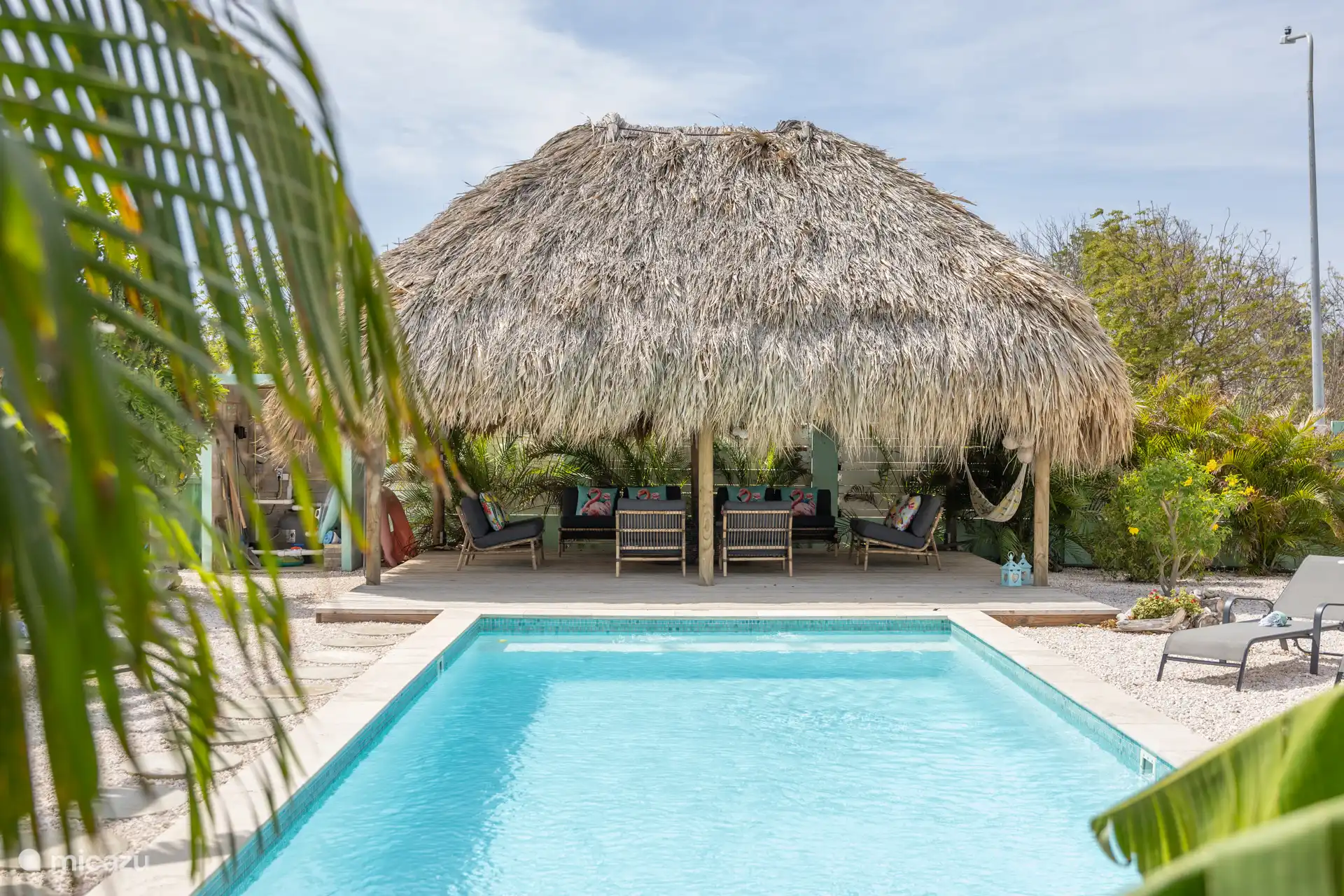 La jolie grande palapa a toujours été notre salon, nous ne nous asseyions jamais à l’intérieur !