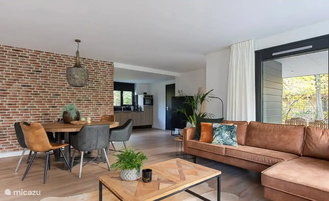 Salon avec cuisine ouverte 