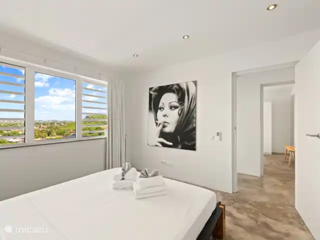 Artistieke Villa Scoop met zeezicht huren in Curaçao, Banda Ariba (oost), Bapor Kibra - villa Slaapkamer 3 met AC