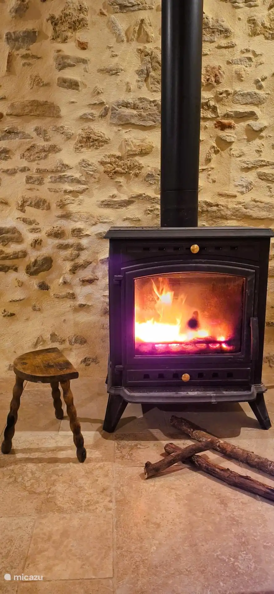 The wood stove for cold evenings