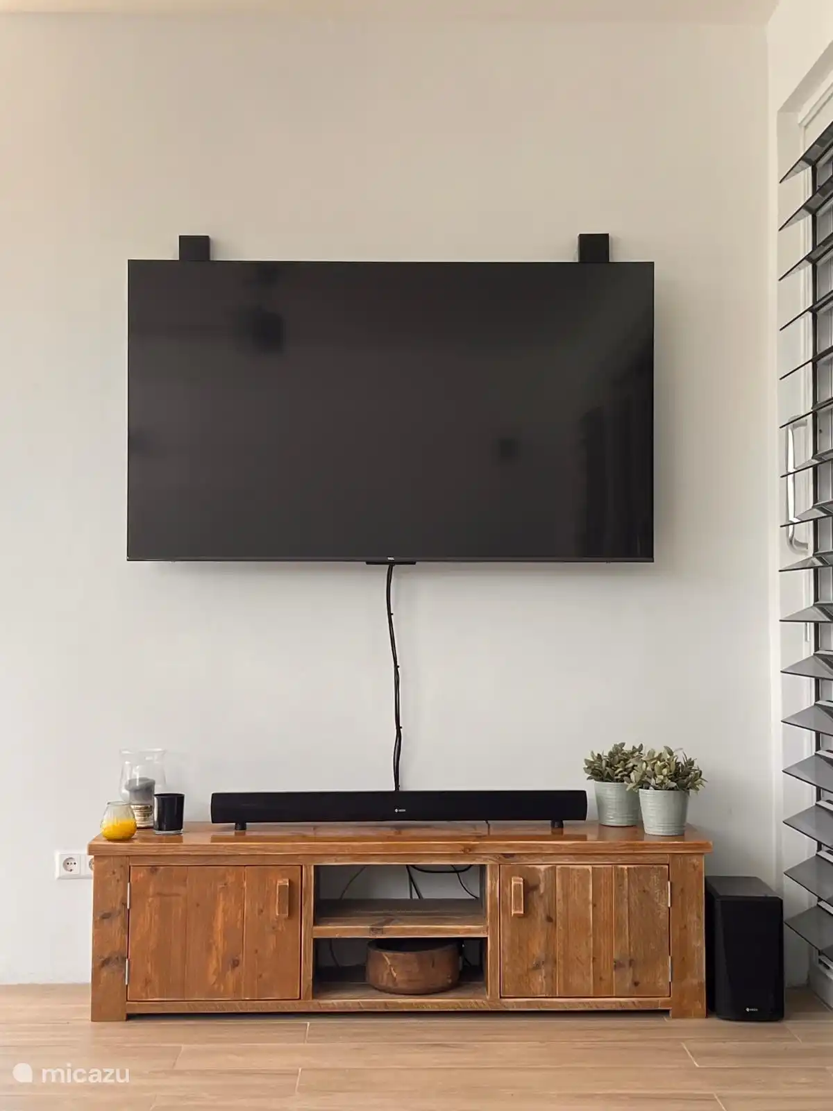 Large TV on the outdoor terrace