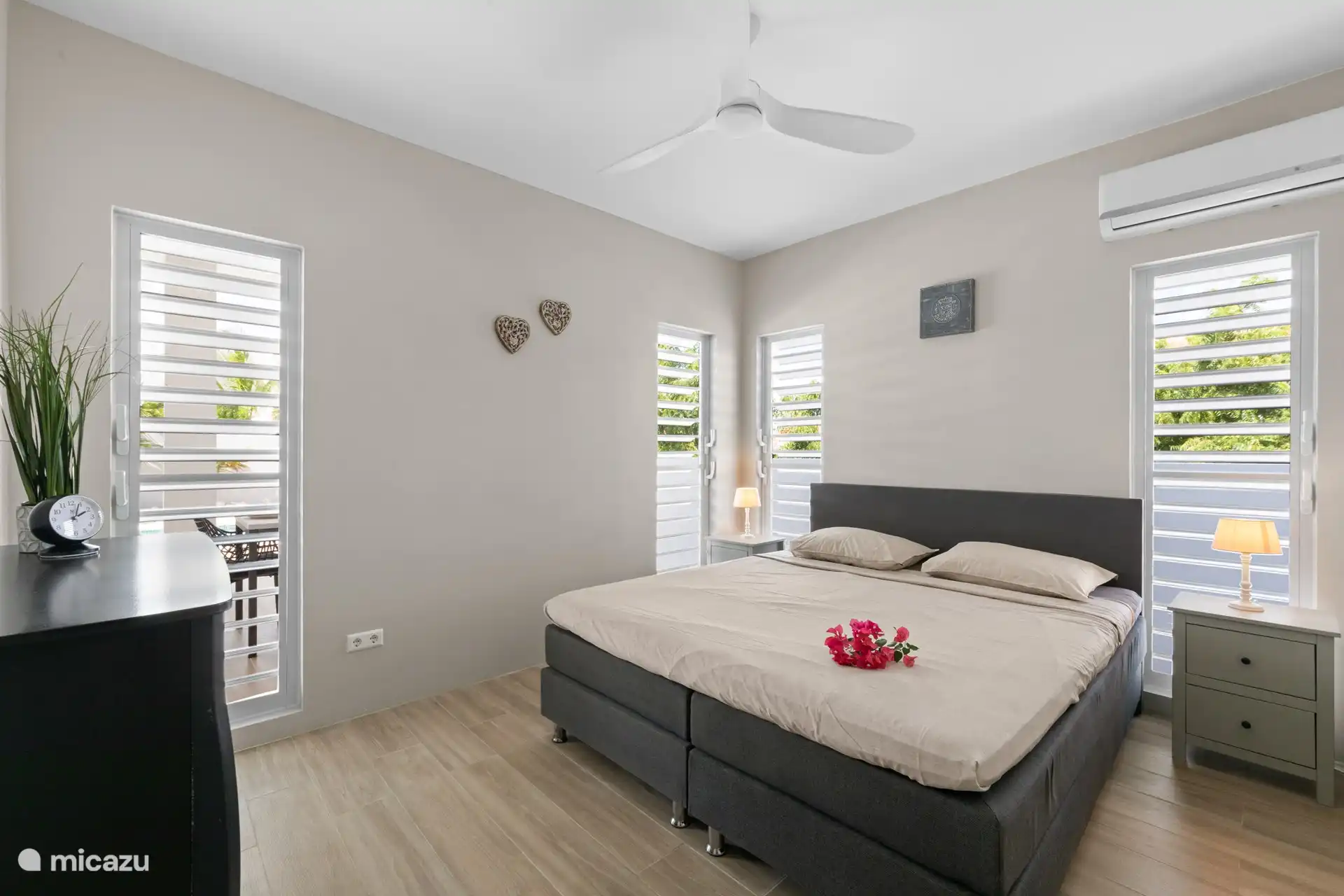 Bright spacious bedrooms with extra large beds