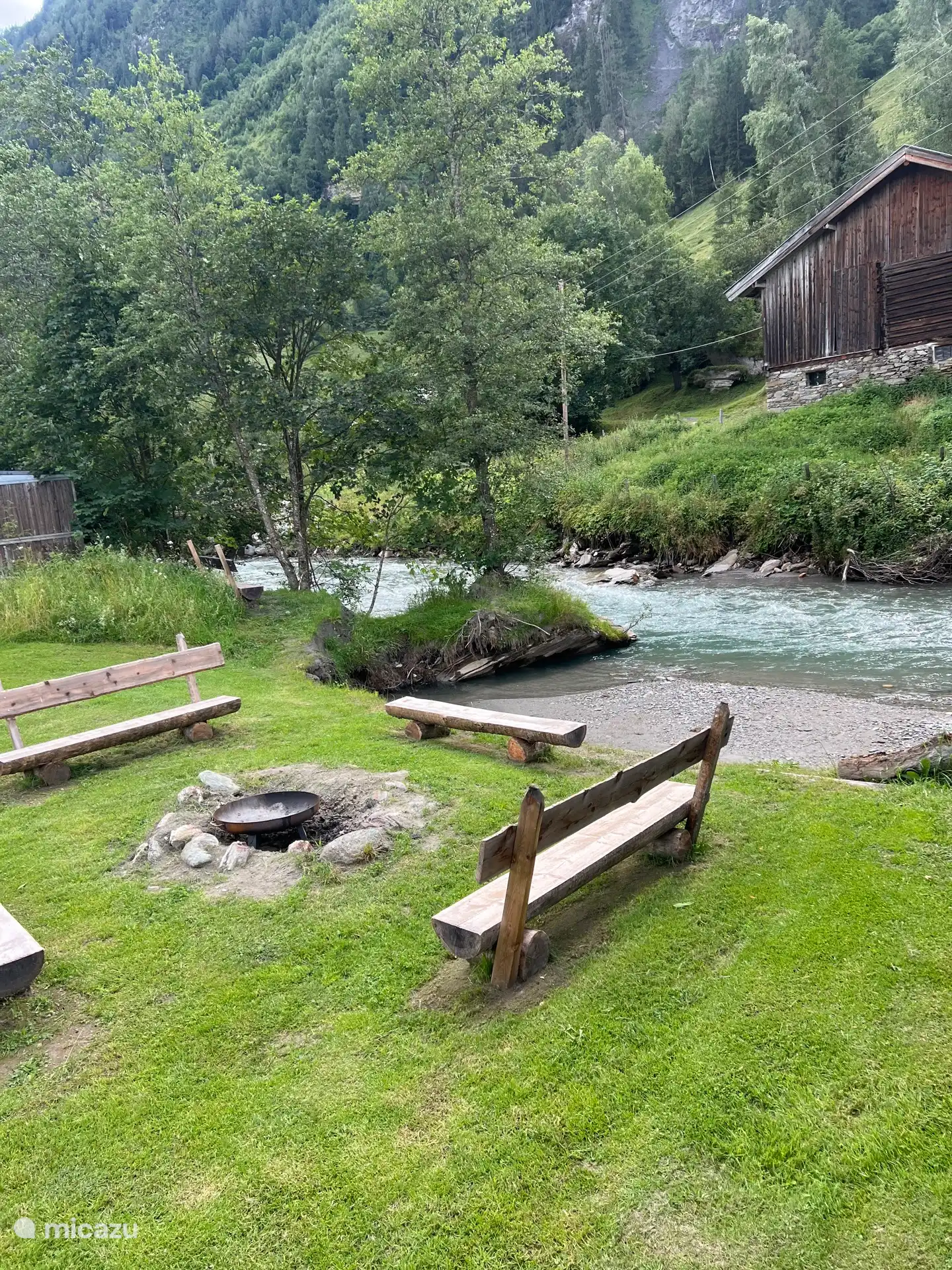 Fire pit by the river