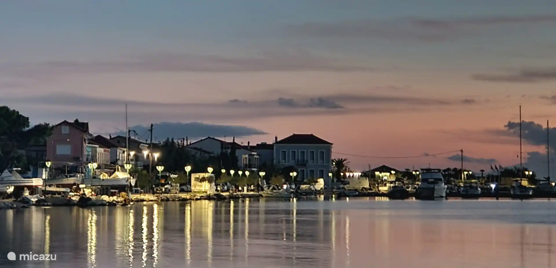 Paleros harbour at night 