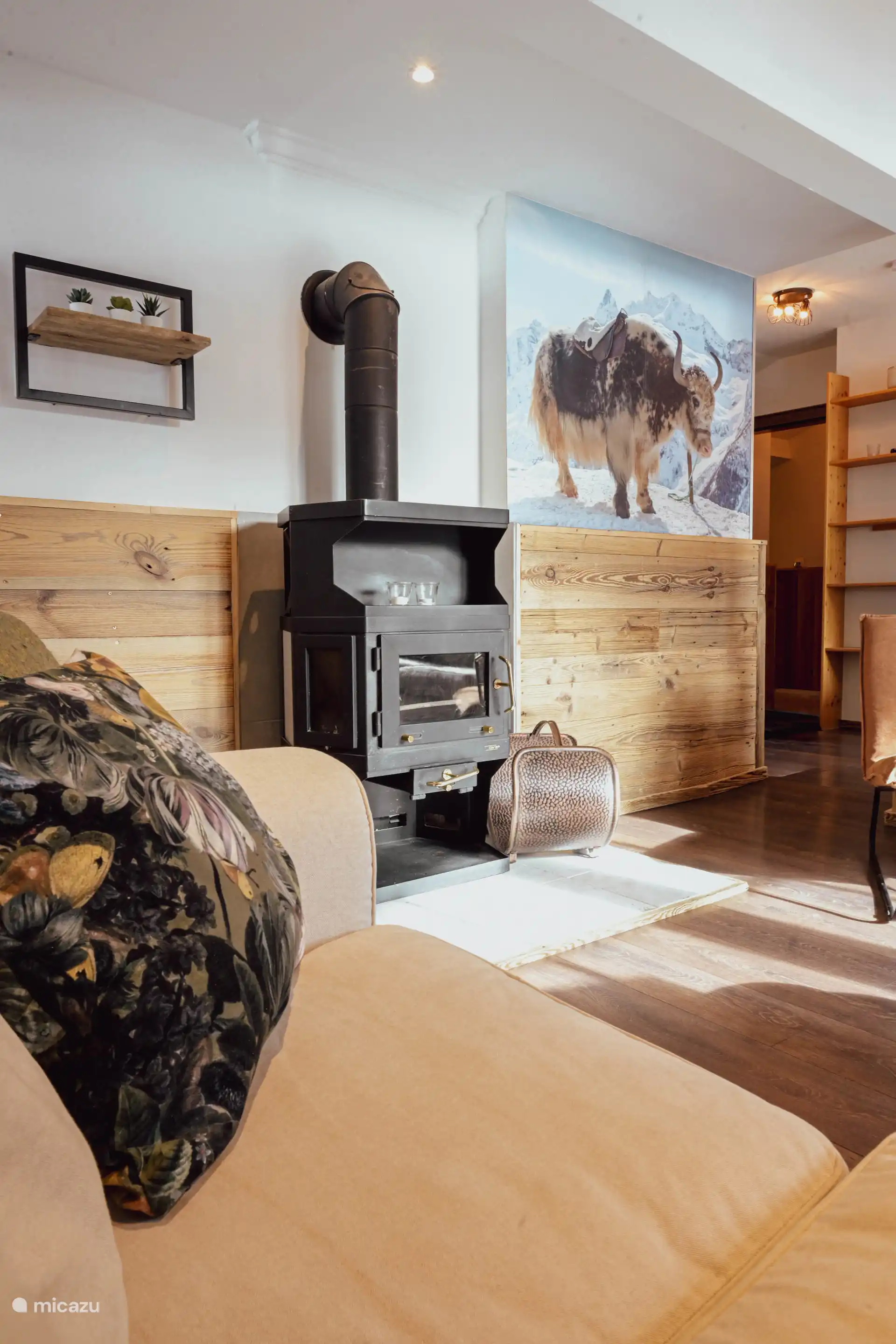 Sadnig living room with wood stove