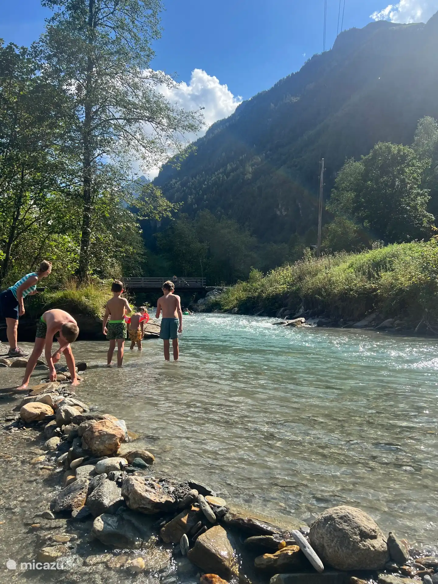 Playing and building dams in the river