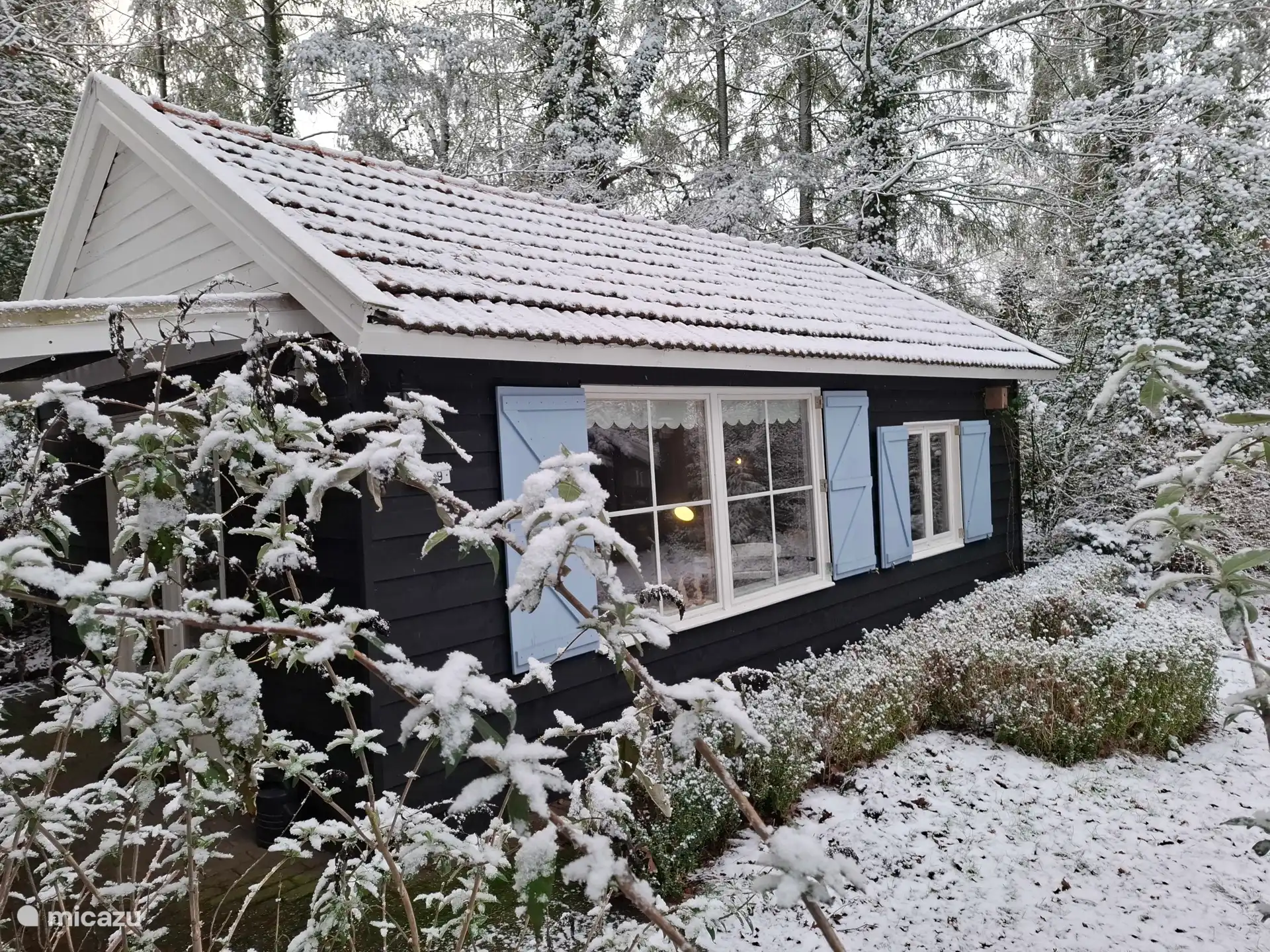 Voorzijde in de sneeuw