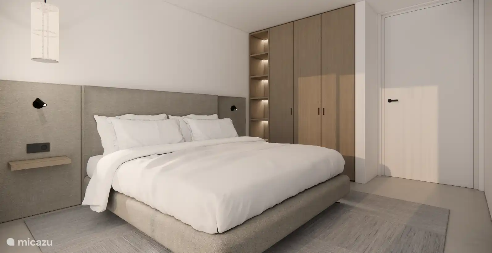 Schlafzimmer mit Kingsize-Hotelbett