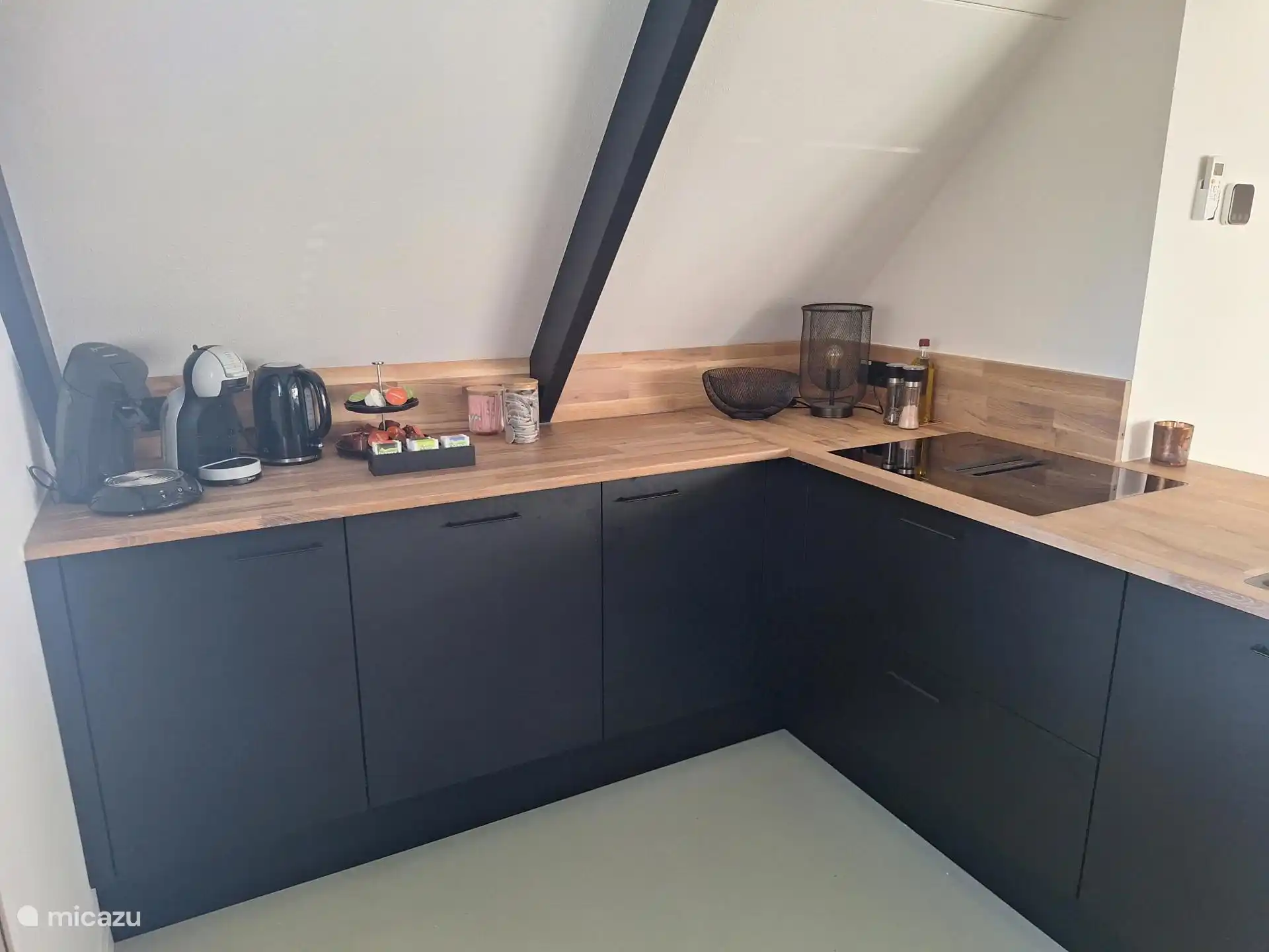 Luxurious large kitchen with coffee and tea corner