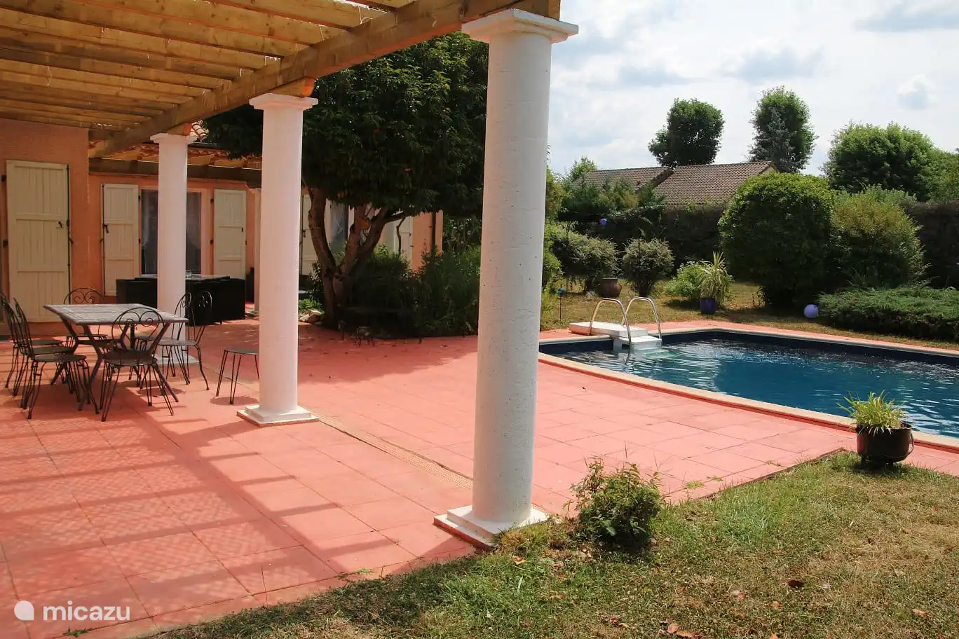 Large terrace by the private pool