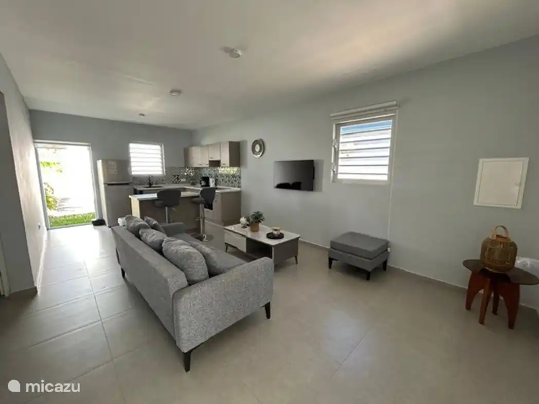 Living room with open kitchen