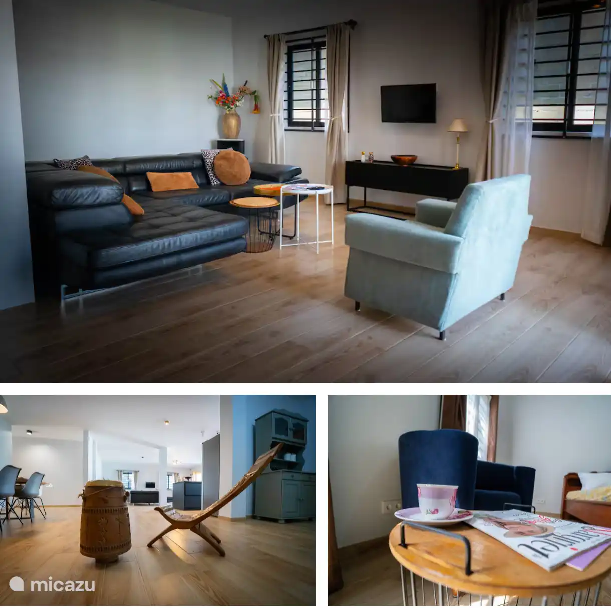 Surinamese wood carving chair and drum