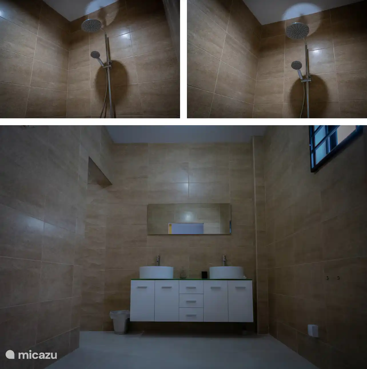 Bathroom en suite washbasin area with double washbasins