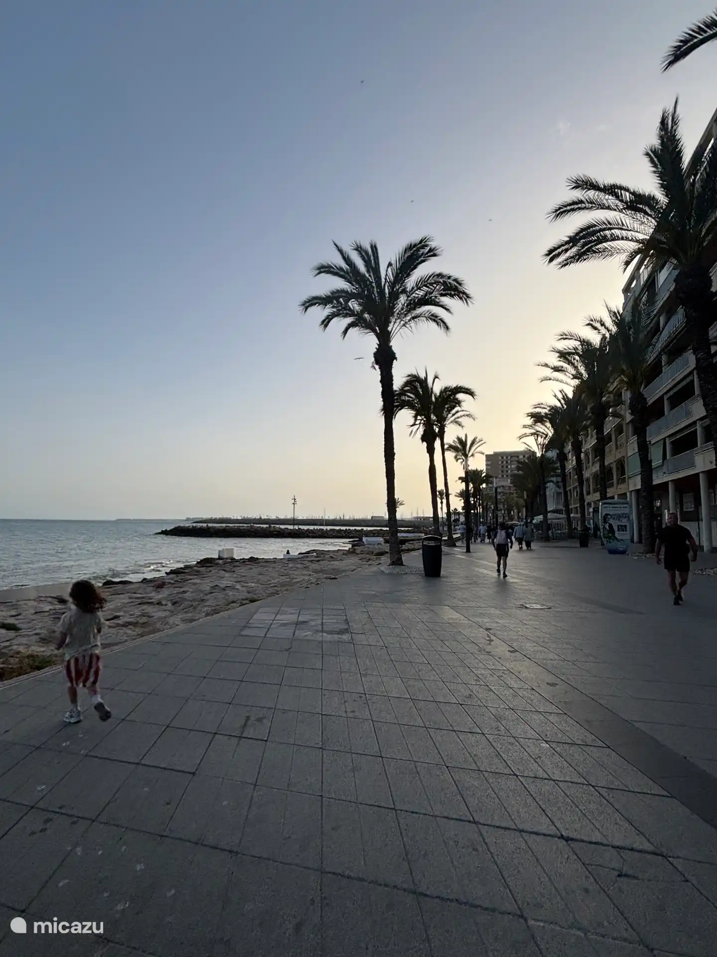 De boulevard van Torrevieja, vanaf Playa Los Locos kun je in 20 min de hele kustlijn aflopen naar het gezellige centrum.
