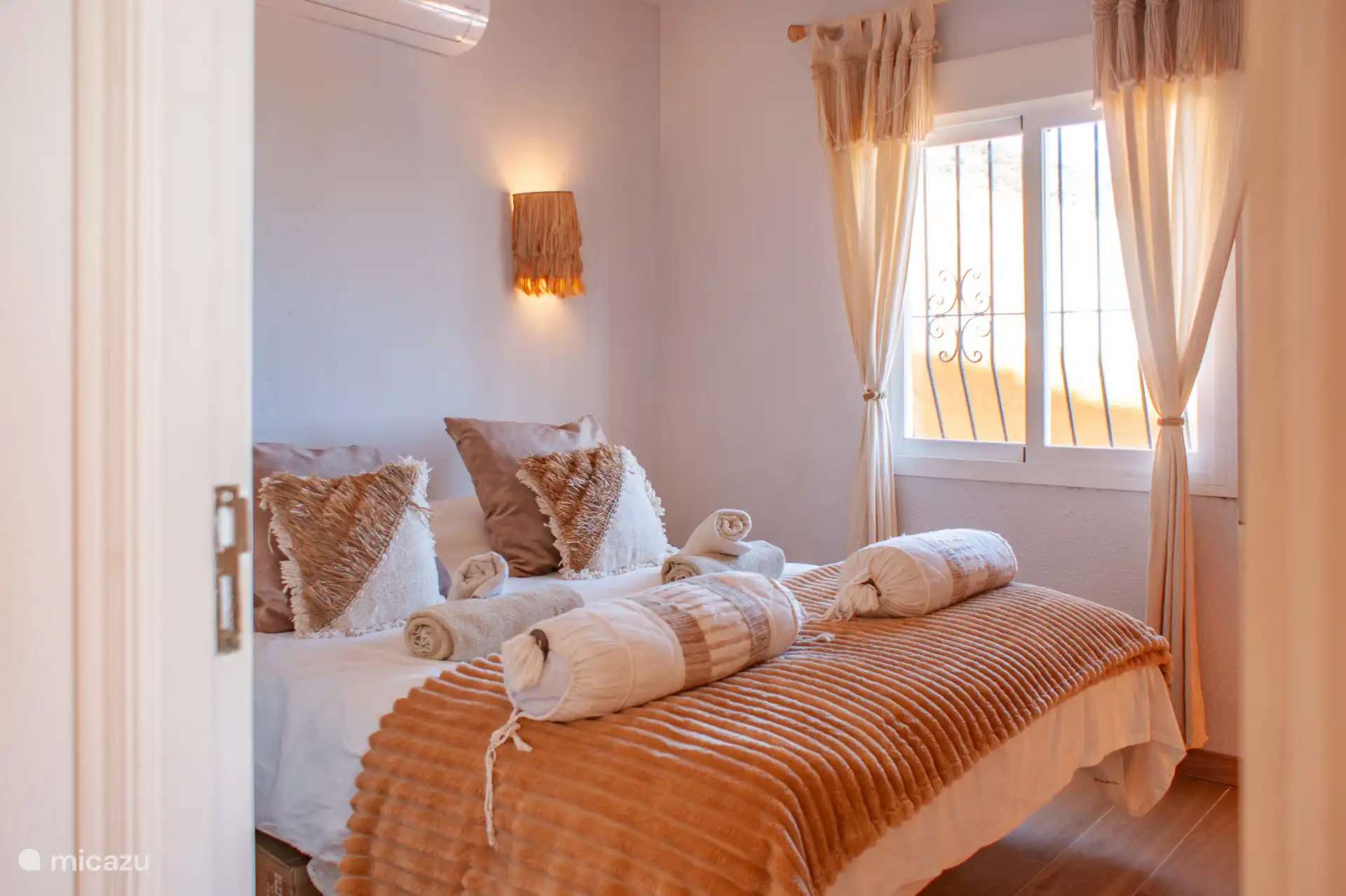 The first bedroom with double bed.