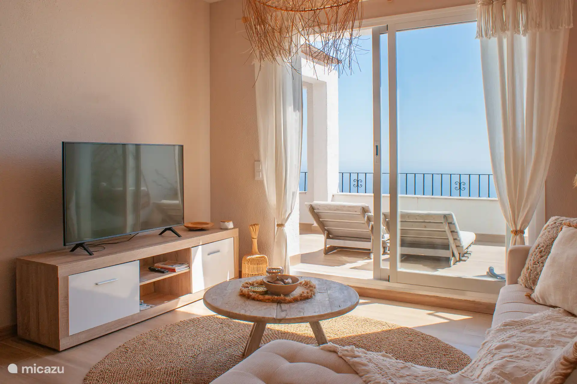 Living room with sliding doors to the balcony