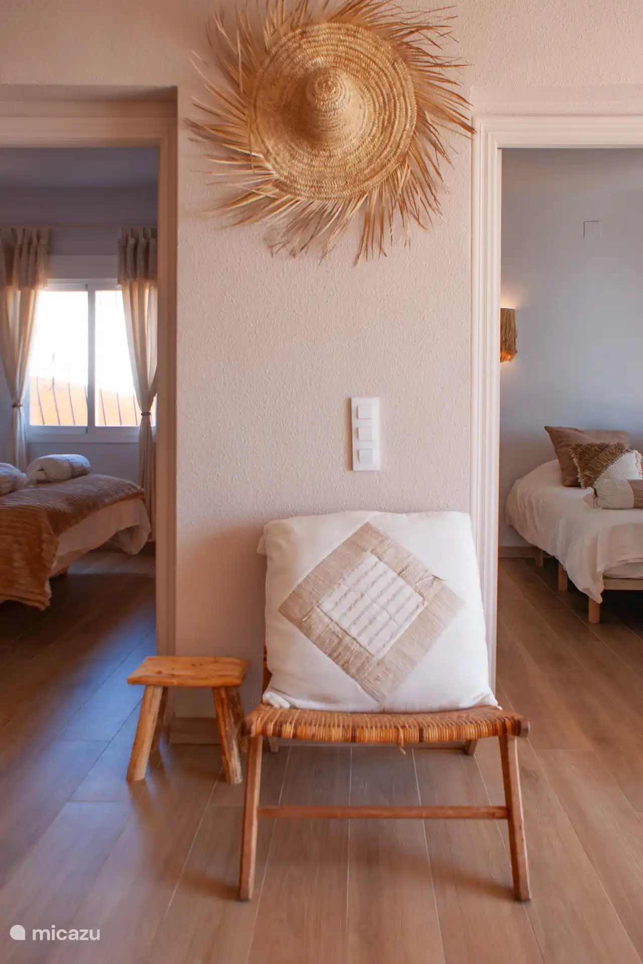 The two bedrooms from the living room