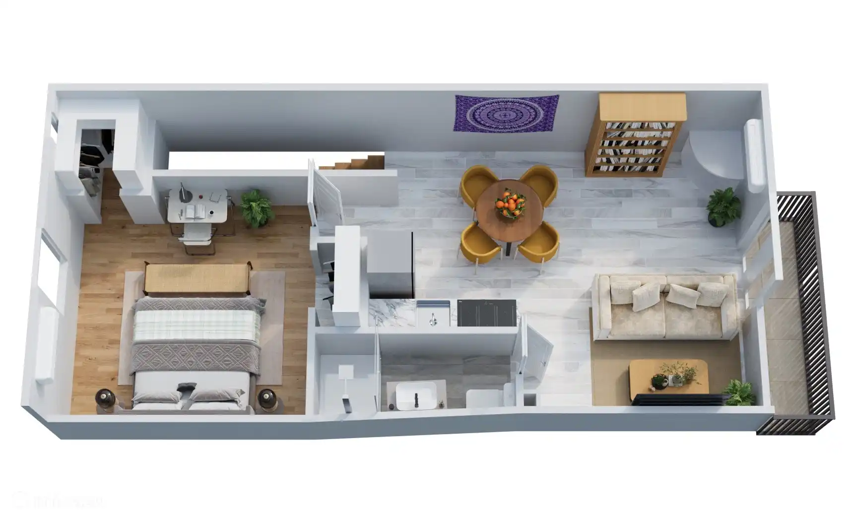 3D-Plan von Lavenders Wohnung