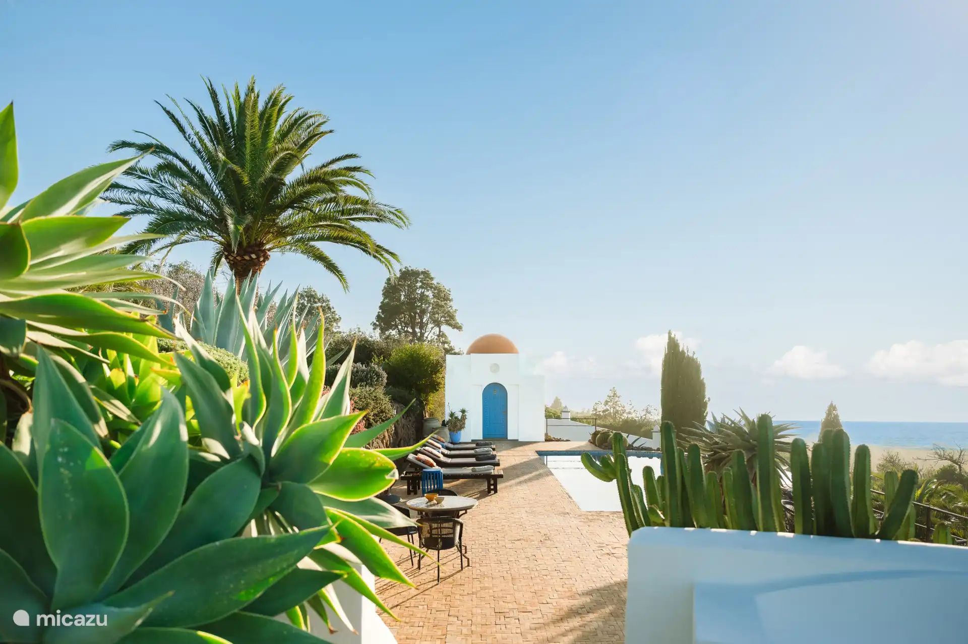 Geniet van de zon op de ligbedden.