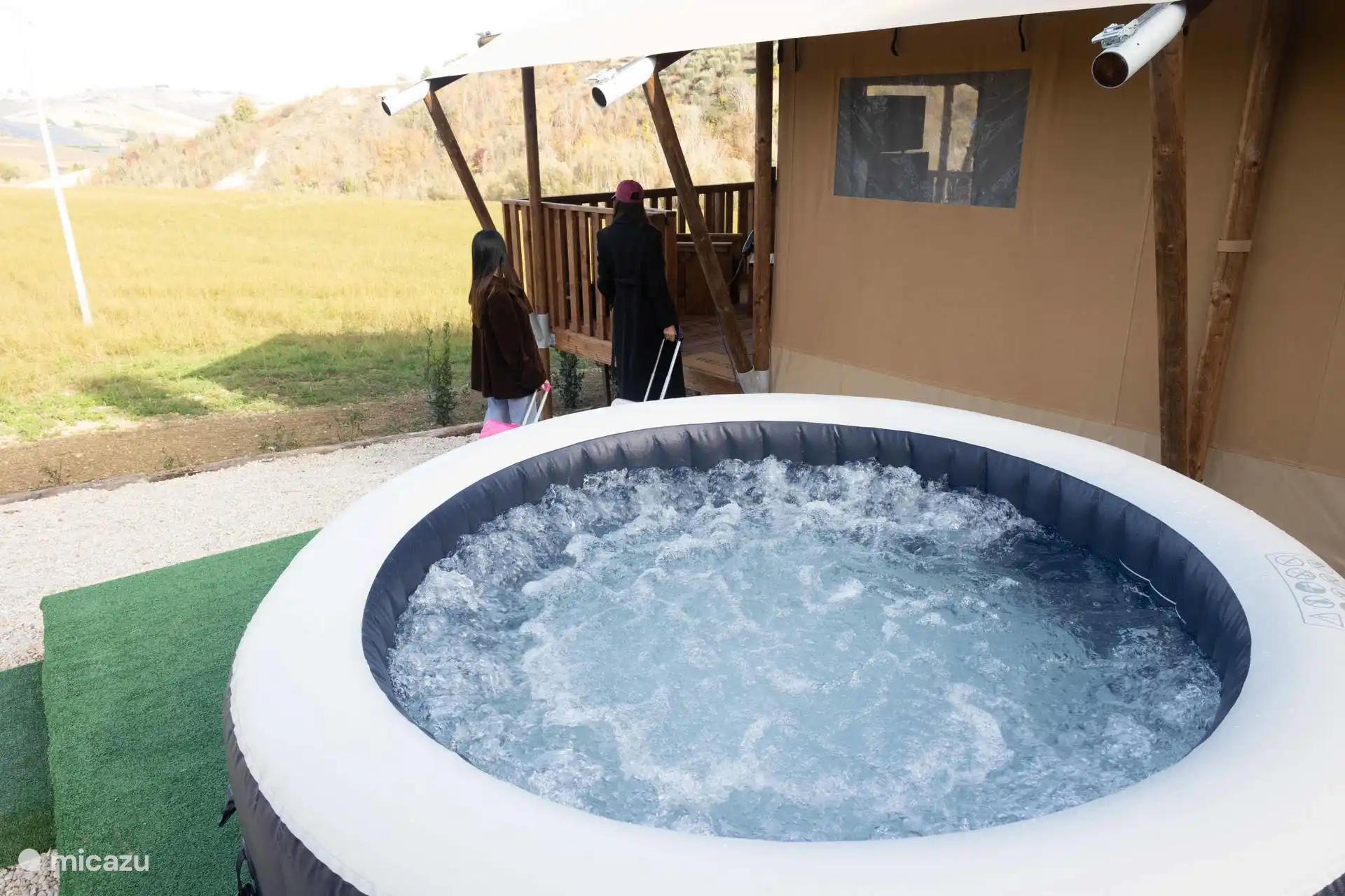 Exclusive Jacuzzi for glamping guests