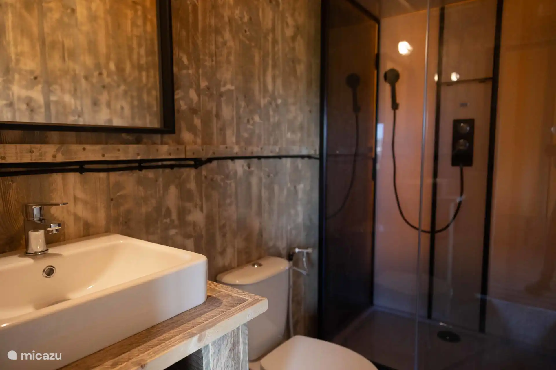 Glamping tent bathroom