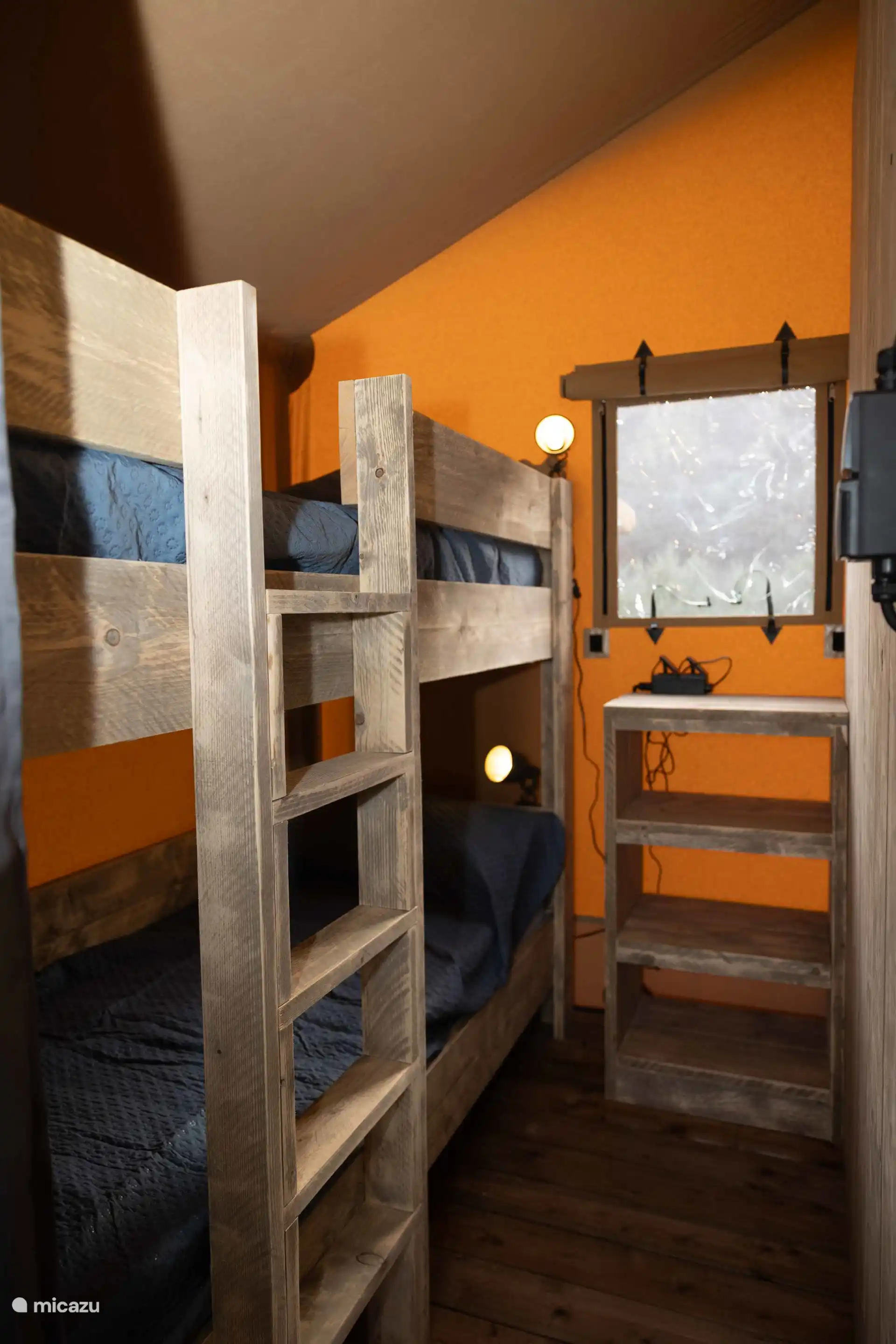 Glamping tent bunk bed