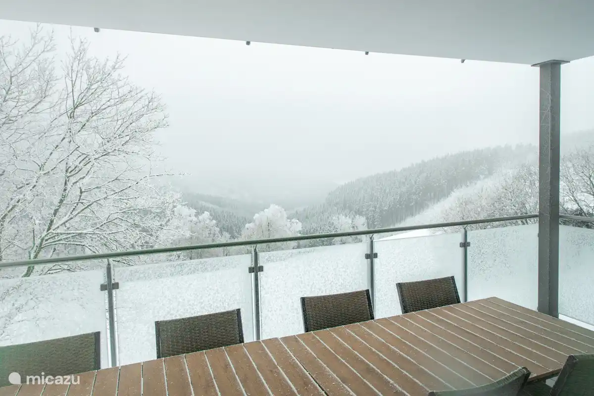 Winteransicht vom Balkon