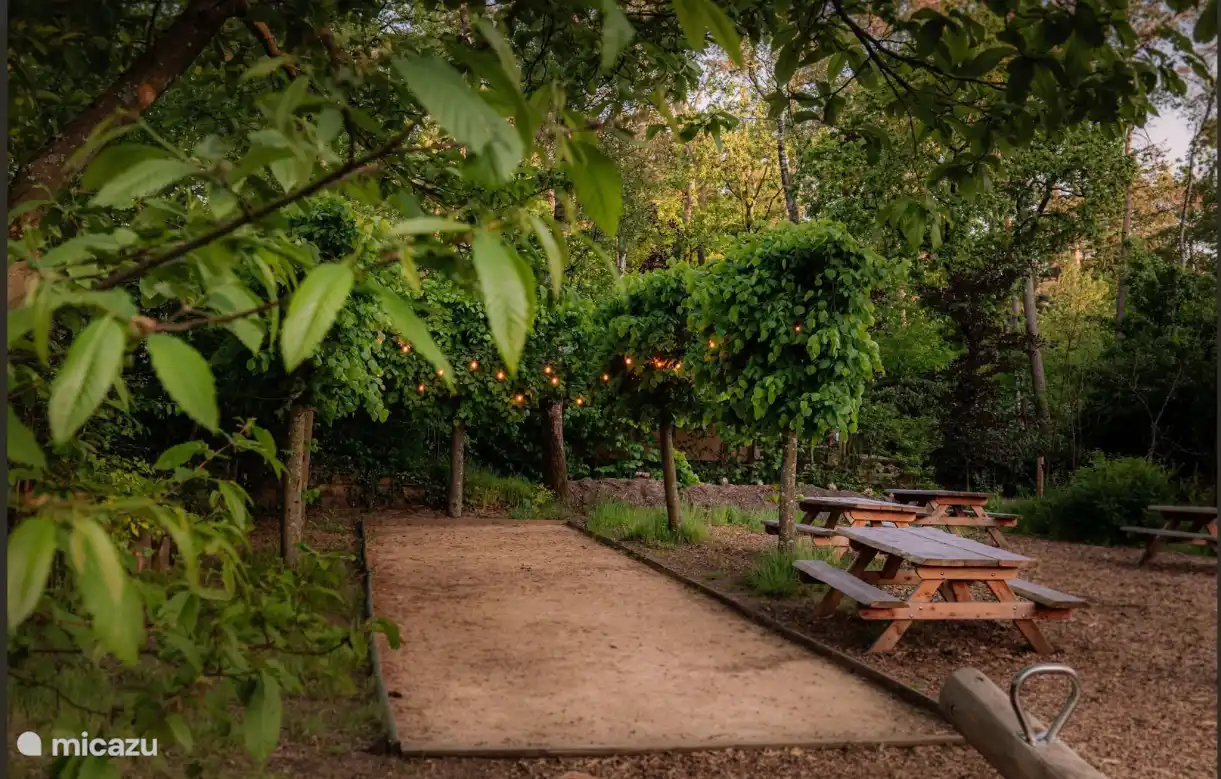 Patio de pétanque en el parque forestal