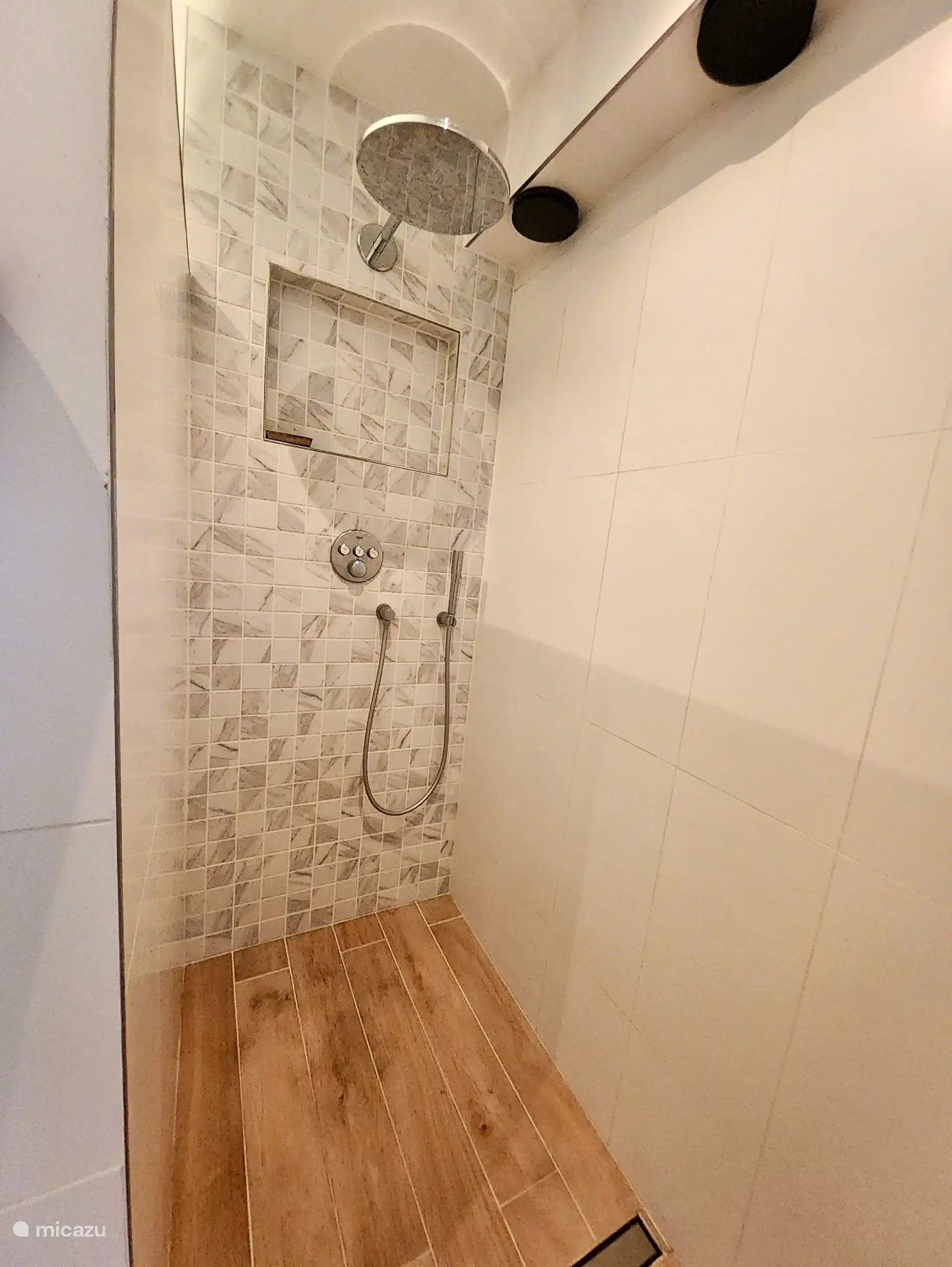 Ducha de lujo con ducha de lluvia (2 posiciones y ajustable) y ducha de mano