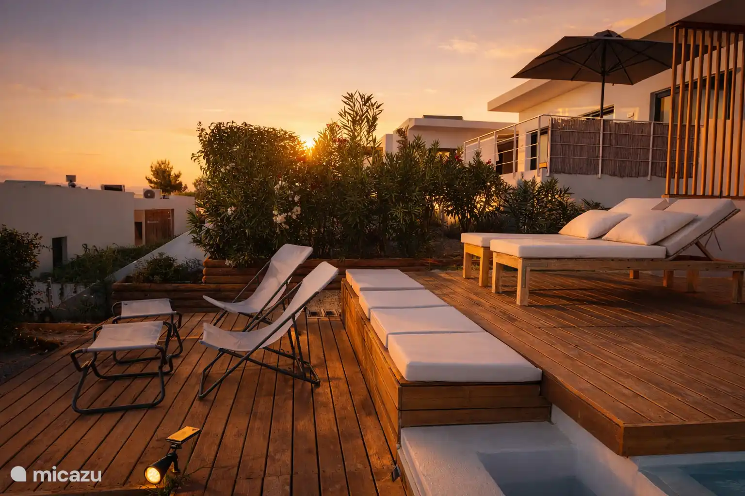 Heure dorée dans la terrasse