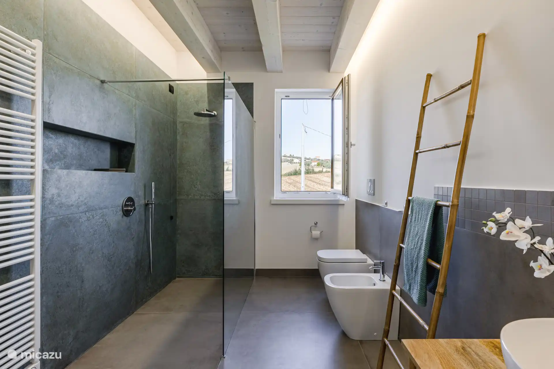 Large bathroom with walk-in shower 