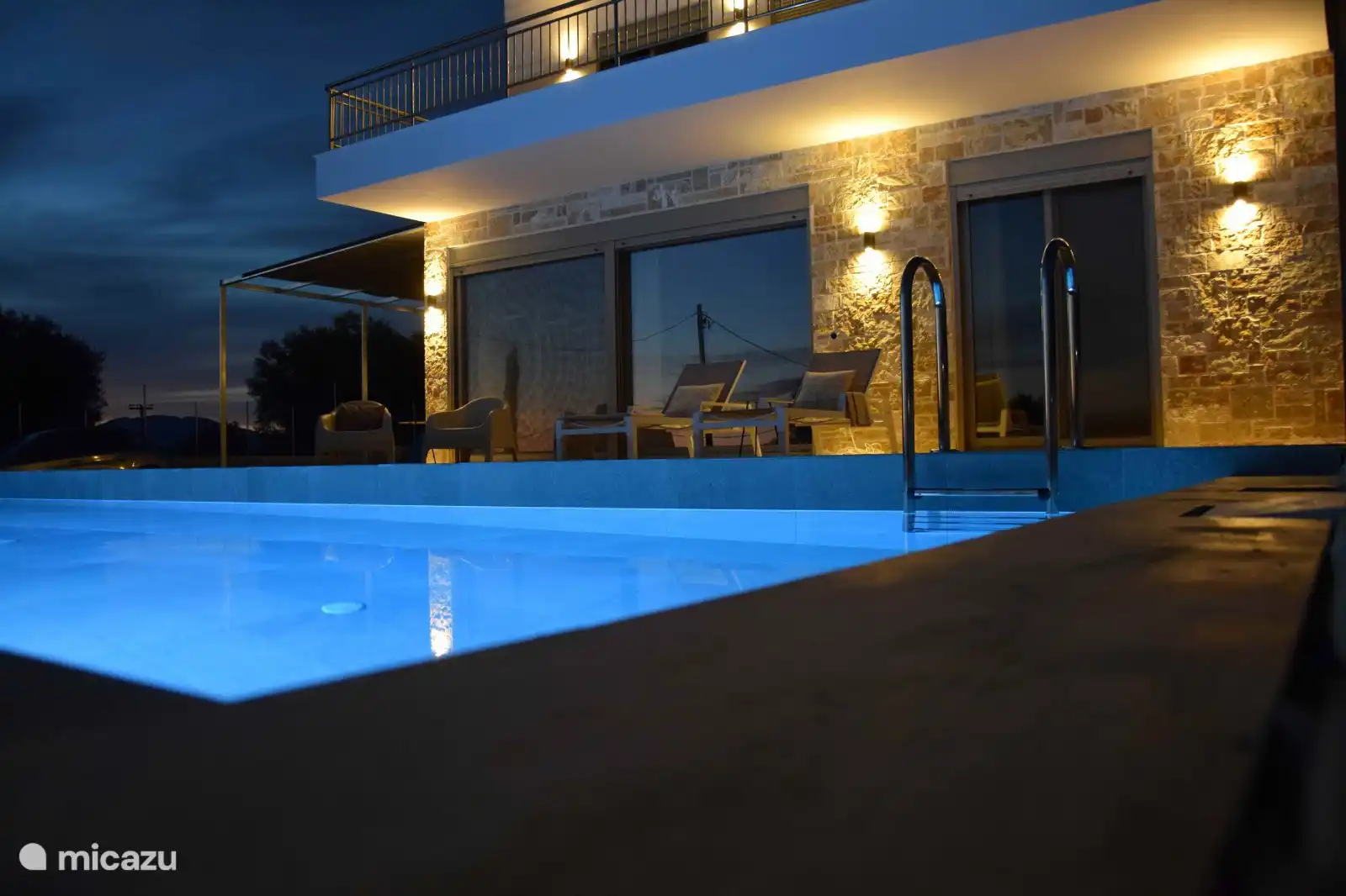 Swimming pool at night