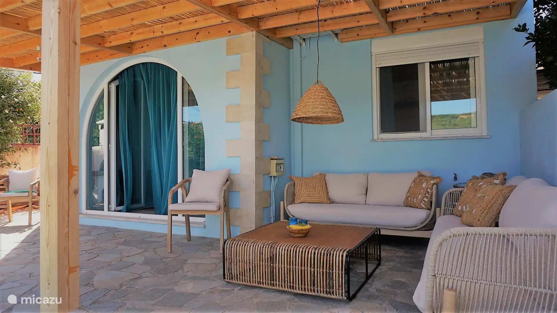 Cozy sitting area under the veranda 