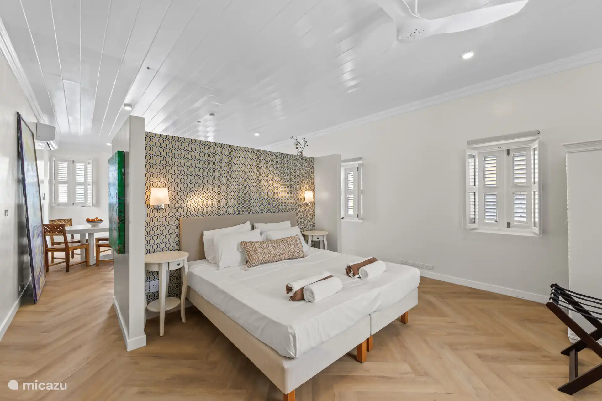 Heerlijk bed om uitgerust in wakker te worden.