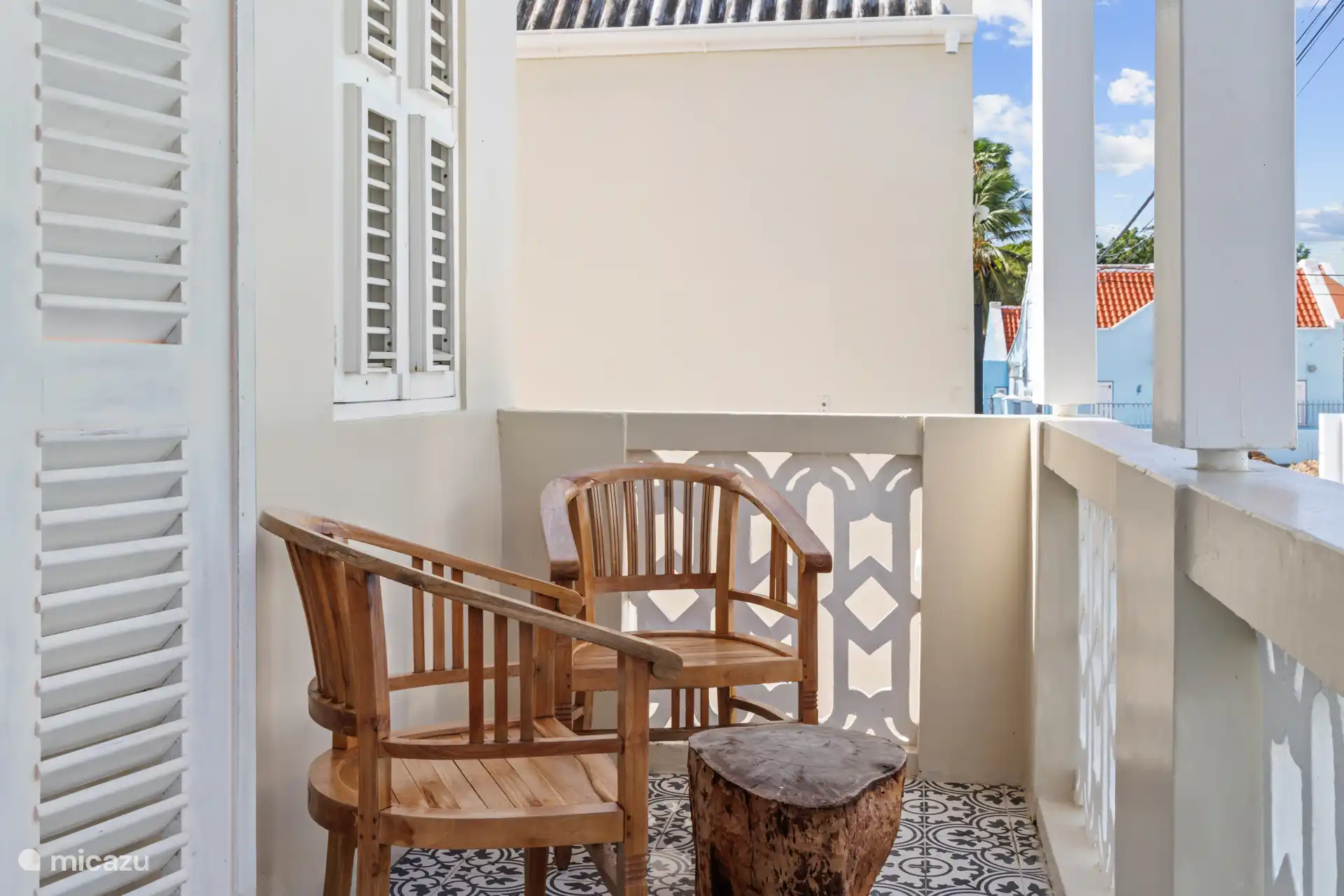 Genieten van de Caribische zon op je iegen balkon.