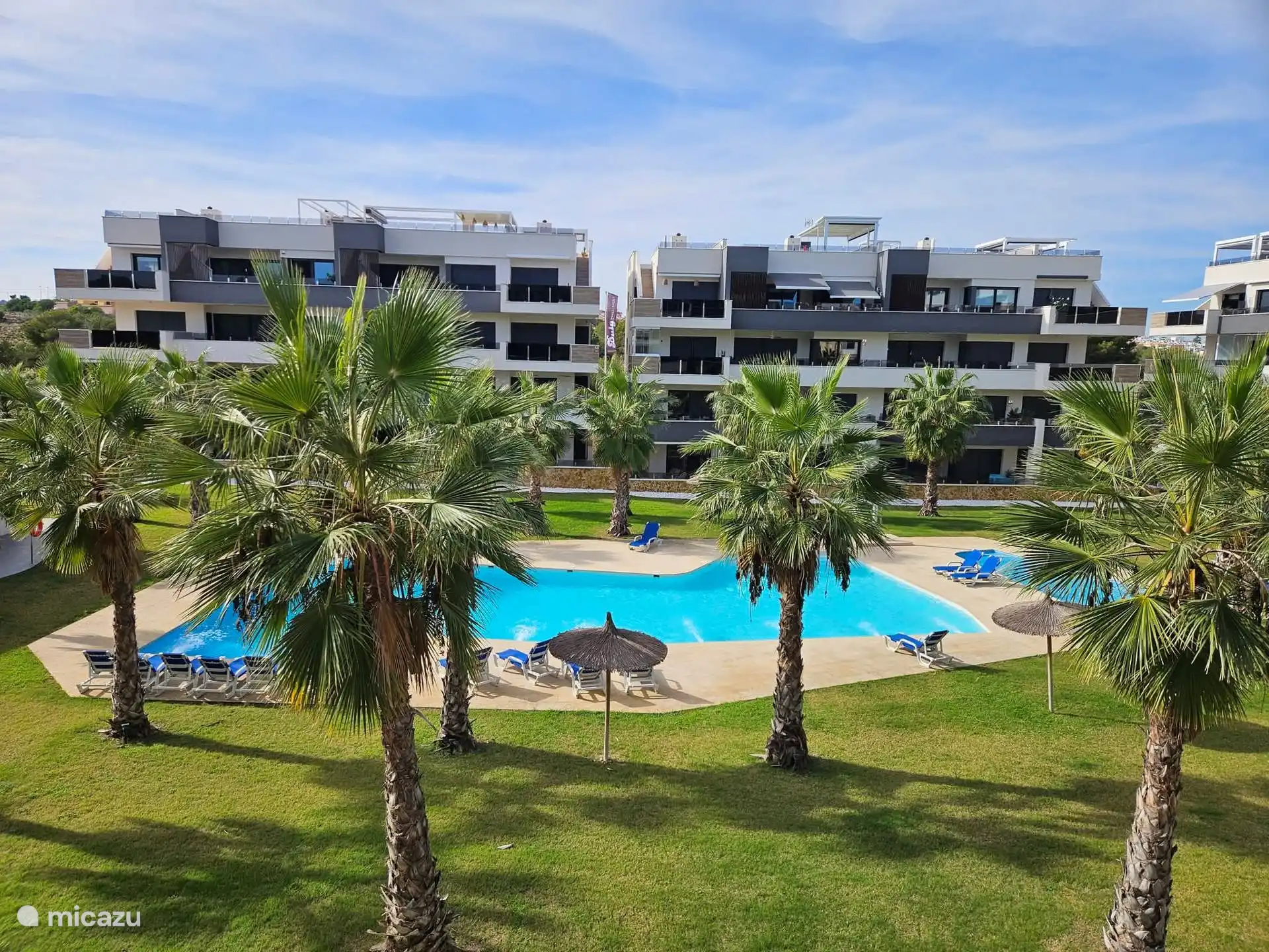 the communal swimming pool on the complex with separate children's pool