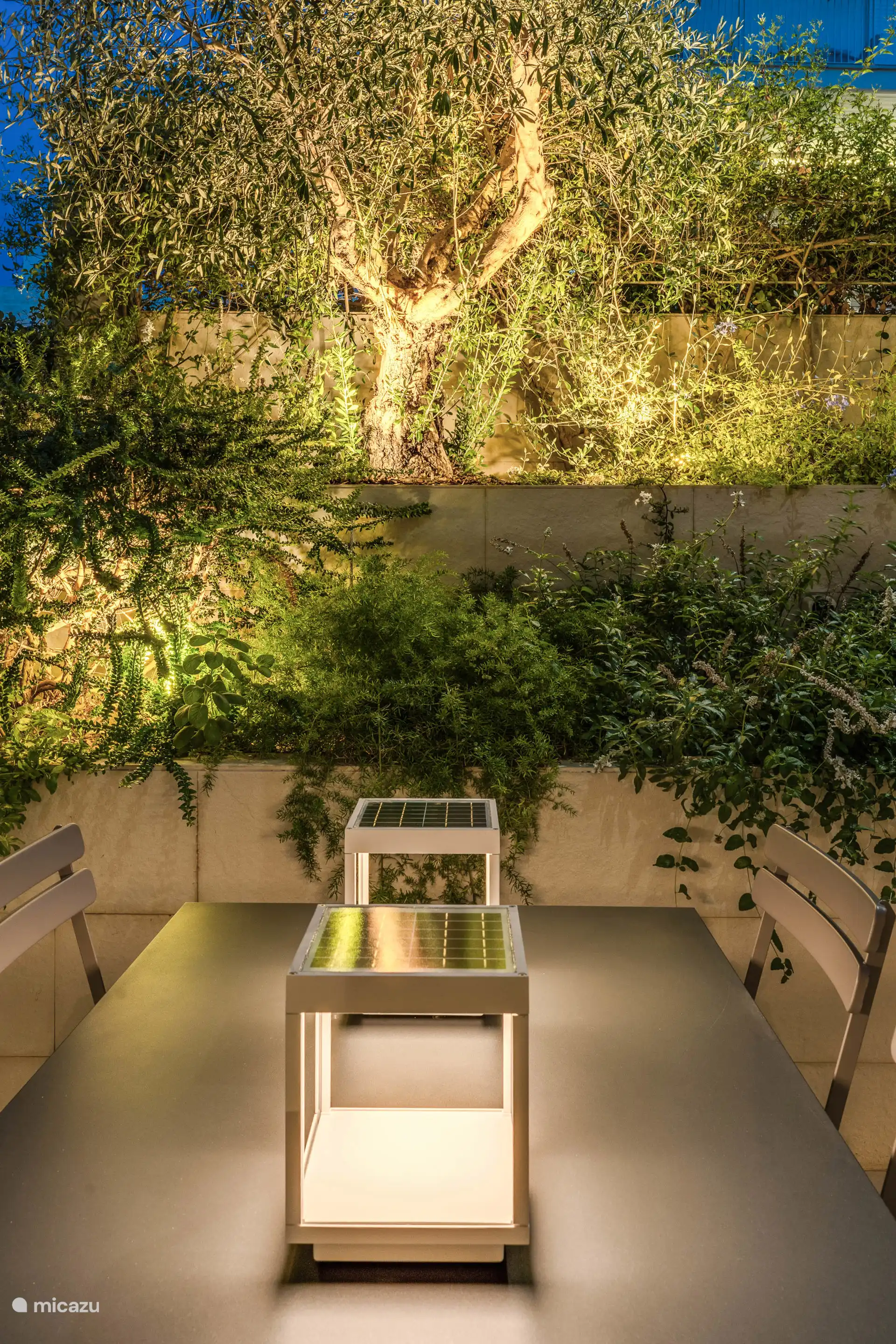 Privéterrassen en tuinen vol aromatische planten en mediterrane specerijen, waar de olijfboom, een tijdloos symbool van Apulië, trots staat en de naam OLEA inspireerde.
Zonnetuinverlichting