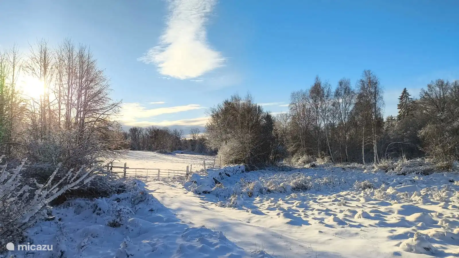 Uitzicht vanuit het huisje.