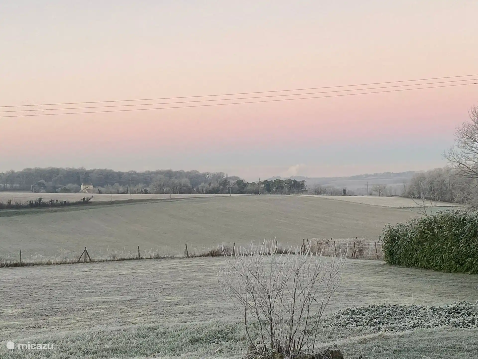 Vue depuis la terrasse en hiver