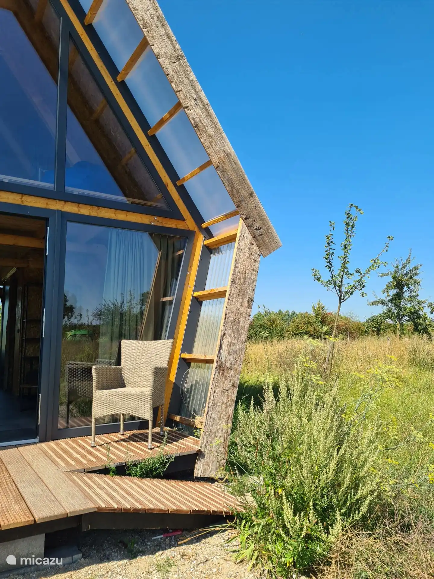 weelderige begroeiing rondom het huisje een toevluchtsoord voor Vlinders,insecten en vogels