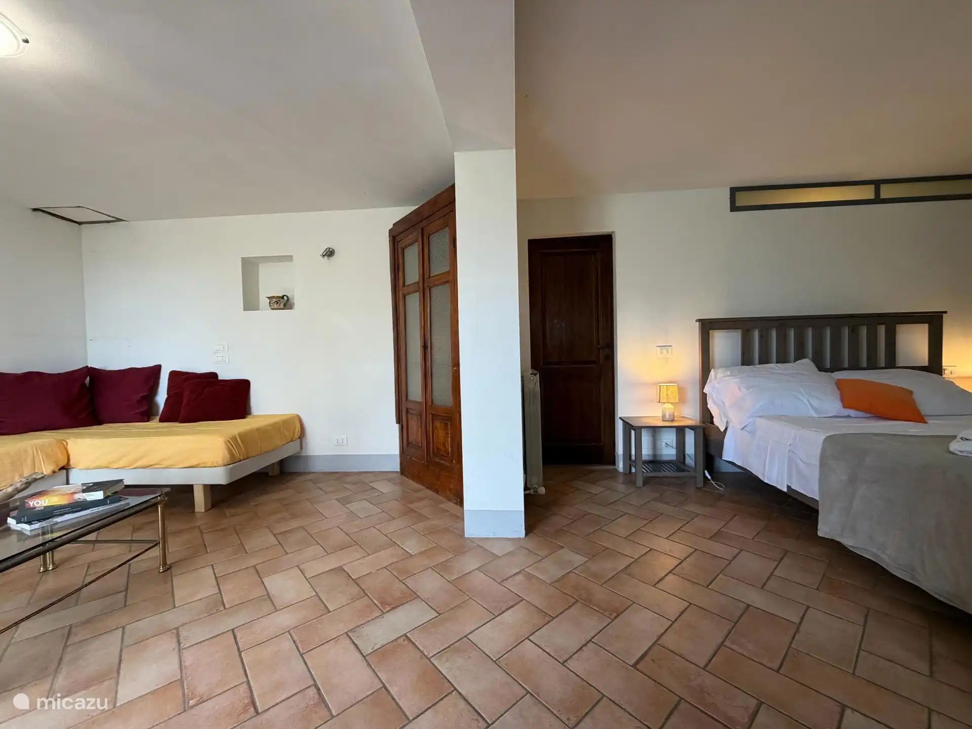 bedroom with living room