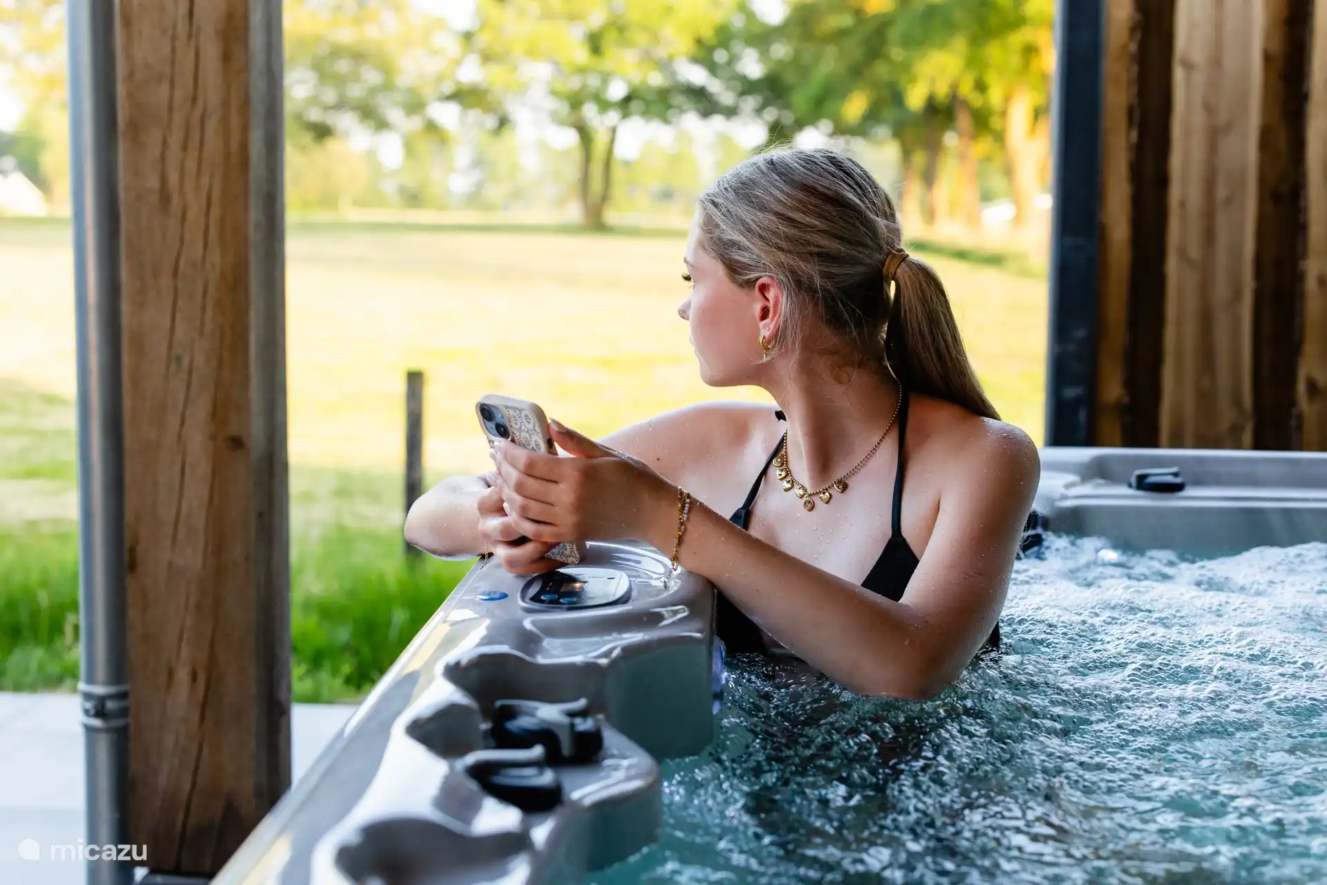 Uitzicht van de jacuzzi