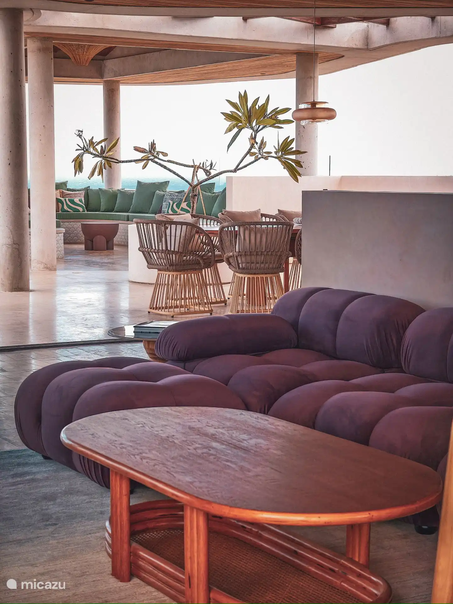 Sea view from the living room.