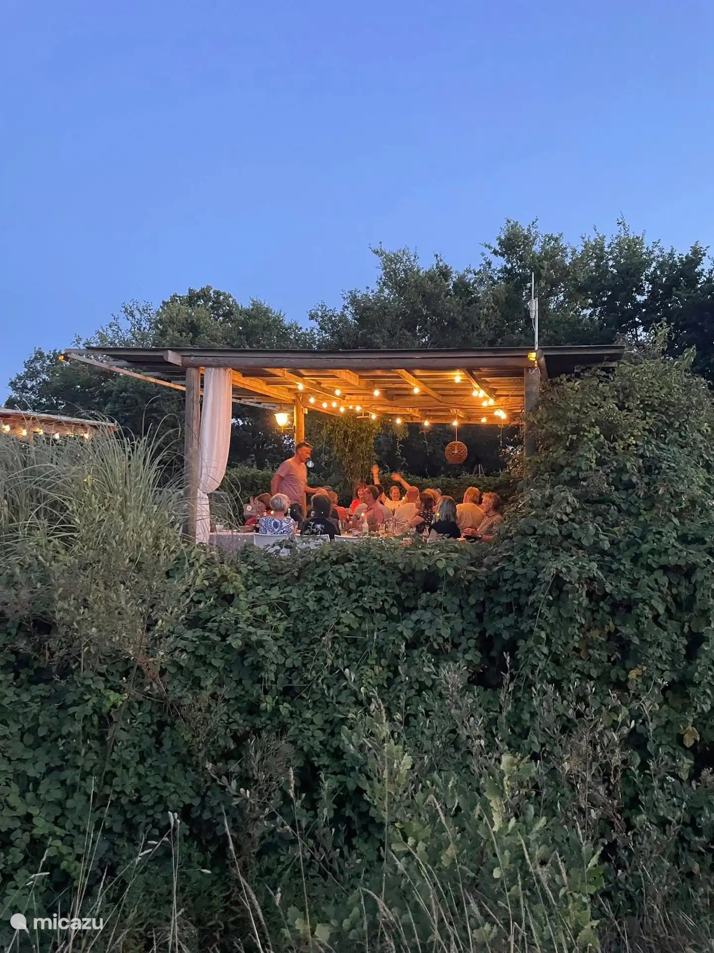 Have a nice dinner together in the summer