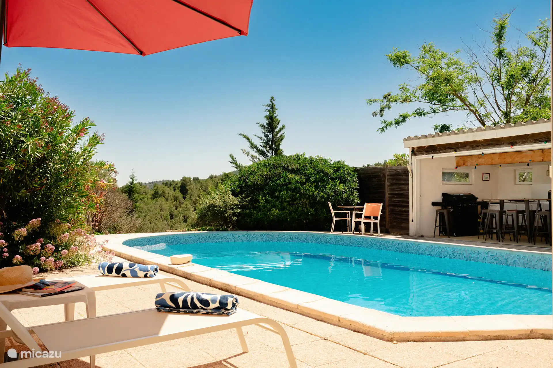 Naturisme, France, Aude, Pouzols-Minervois, villa Villa Godimento